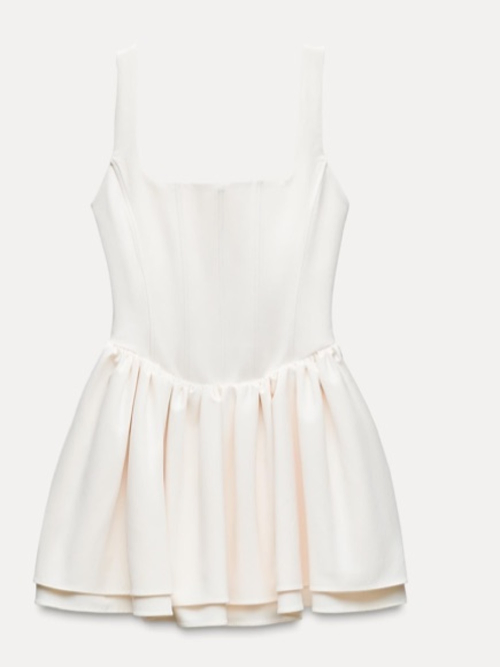 Zara Ruched Corset Dress in Oyster-White